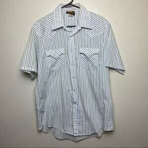Vintage Holt Blue White Striped Button Down Shirt